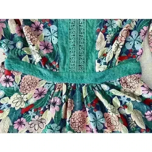Matilda Jane Sz XS Kookaburra Floral Blouse Green Feminine Pretty Cottagecore - Picture 7 of 16
